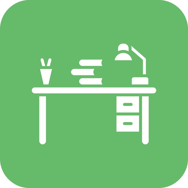 Imagen vectorial del icono de la tabla de estudio Se puede utilizar para el aprendizaje