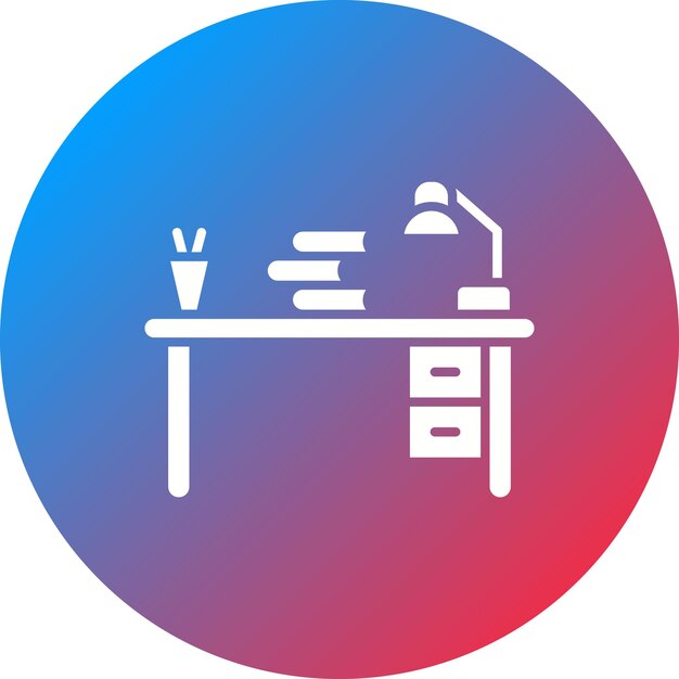 Imagen vectorial del icono de la tabla de estudio Se puede utilizar para el aprendizaje
