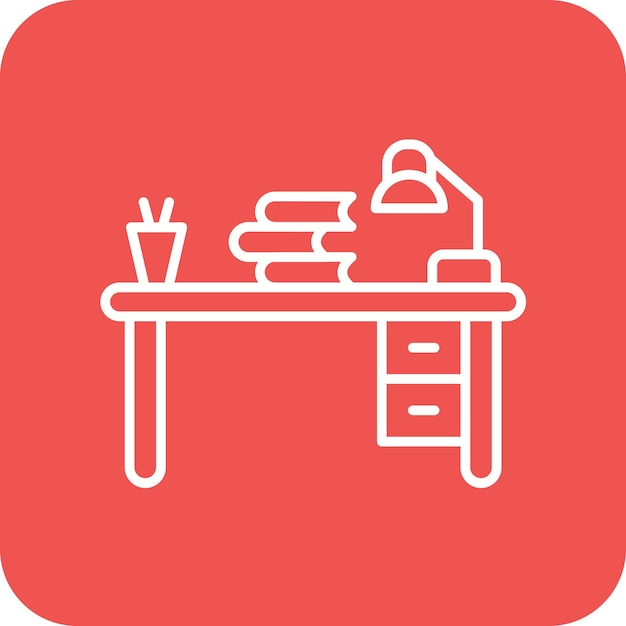 Imagen vectorial del icono de la tabla de estudio Se puede utilizar para el aprendizaje
