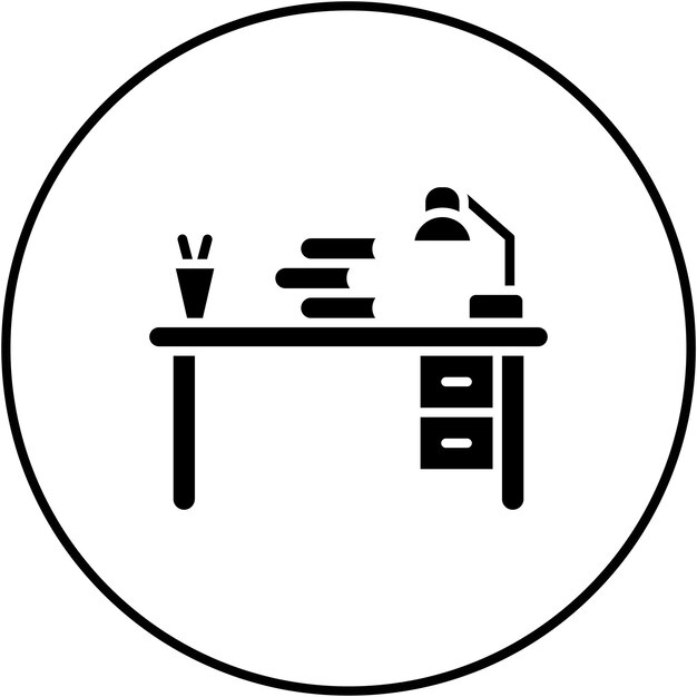 Imagen vectorial del icono de la tabla de estudio Se puede utilizar para el aprendizaje