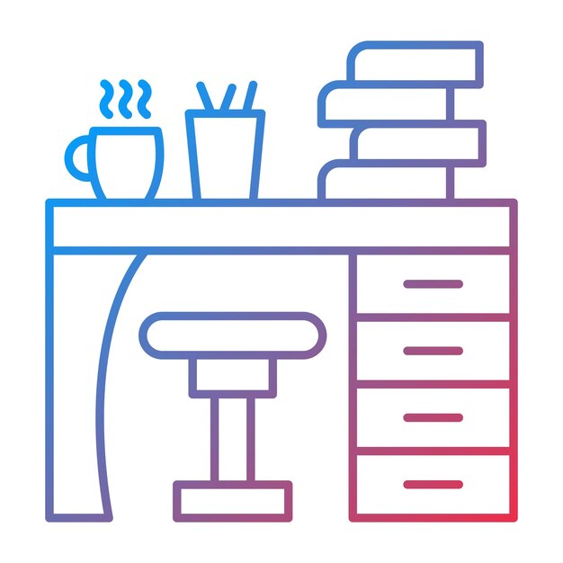 La imagen vectorial del ícono de la tabla de estudio se puede utilizar para el interior