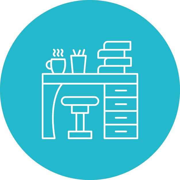 La imagen vectorial del ícono de la tabla de estudio se puede utilizar para el interior