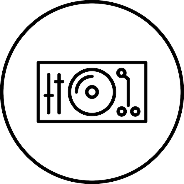 Imagen vectorial del icono de la tabla giratoria de Dj Se puede utilizar para Artist Studio