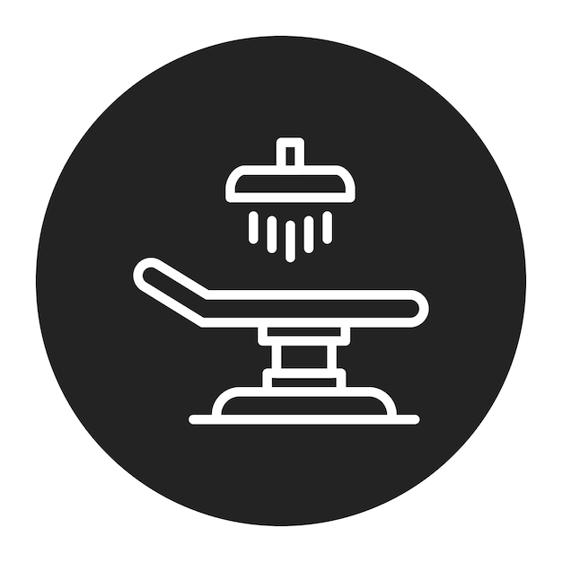 Imagen vectorial del icono de la tabla de operaciones Se puede utilizar para cirugía plástica y estética