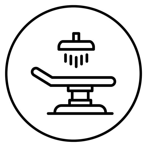 Imagen vectorial del icono de la tabla de operaciones Se puede utilizar para cirugía plástica y estética