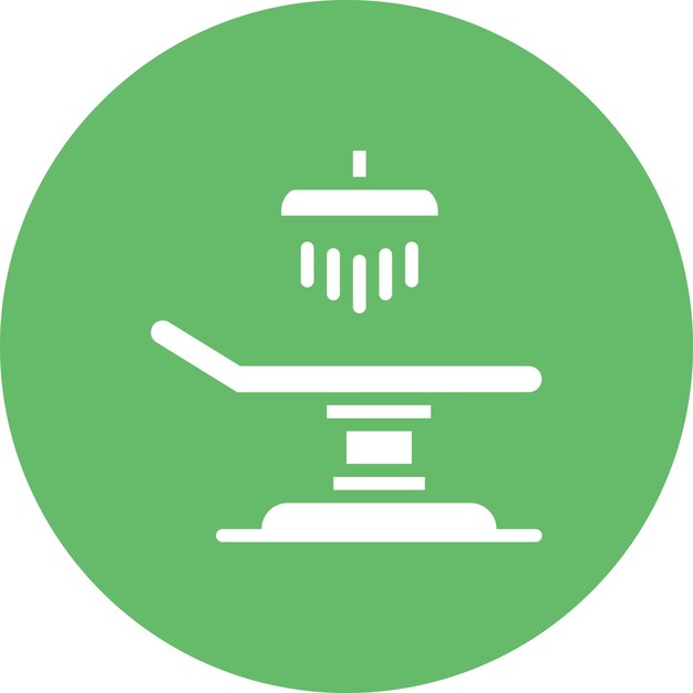 Imagen vectorial del icono de la tabla de operaciones Se puede utilizar para cirugía plástica y estética