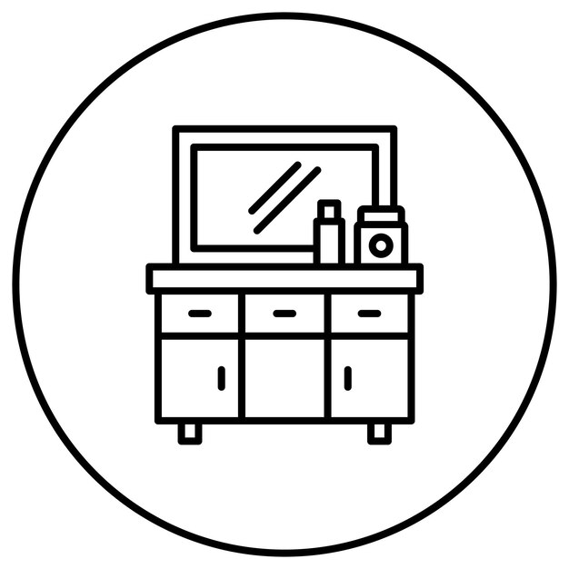 Imagen vectorial del icono de la tabla Se puede utilizar para la peluquería