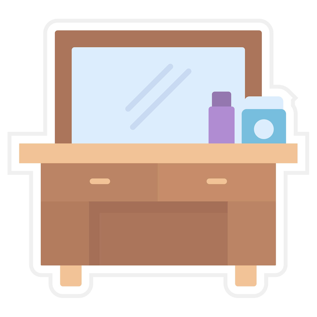 Imagen vectorial del icono de la tabla Se puede utilizar para la peluquería