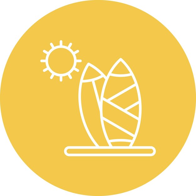 Imagen vectorial del icono de la tabla de surf Se puede usar para deportes acuáticos