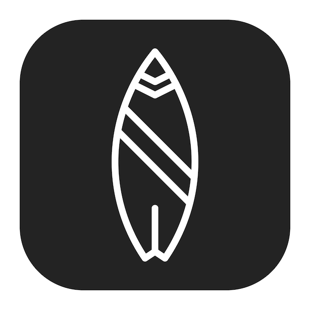 Imagen vectorial del icono de la tabla de surf Se puede usar para equipos deportivos