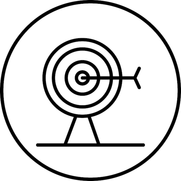Imagen vectorial del icono de la tabla de tiro con arco Se puede usar para el tiro con arko