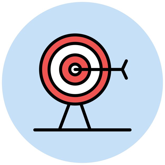 Imagen vectorial del icono de la tabla de tiro con arco Se puede usar para el tiro con arko