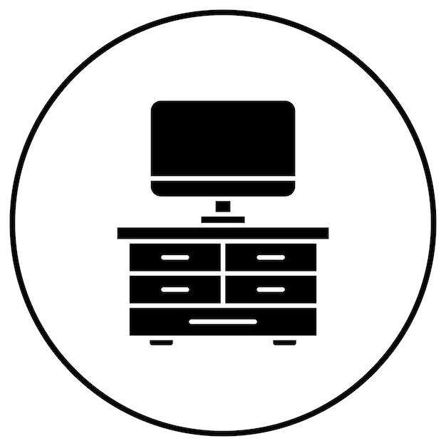 Imagen vectorial del icono de la tabla de la TV Se puede utilizar para el interior