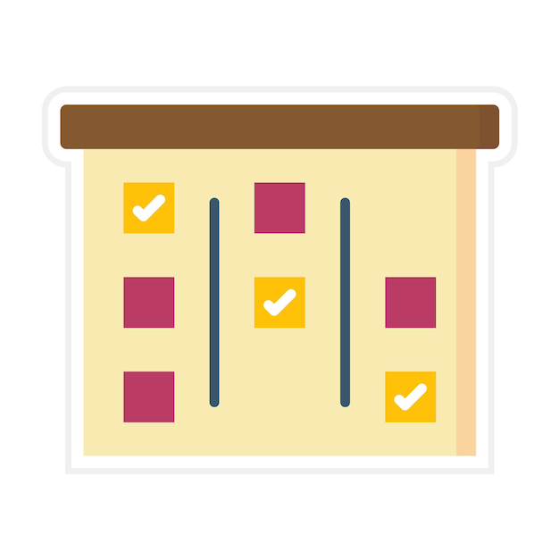 Imagen vectorial de icono de tablero ágil Se puede utilizar para la gestión de proyectos