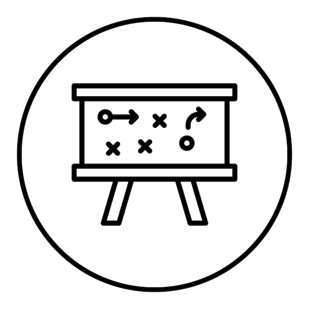 Imagen vectorial del icono de tácticas Se puede usar para Rugby