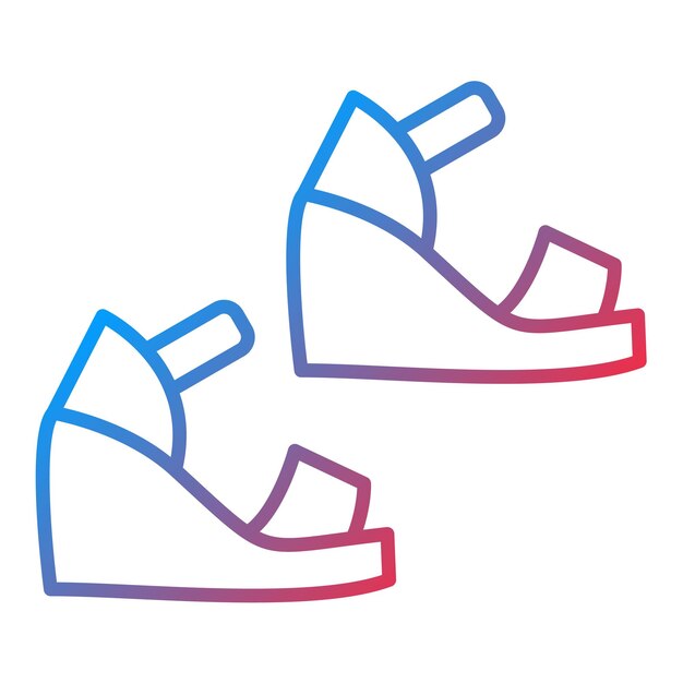 Imagen vectorial del icono del talón de cuña Se puede utilizar para la moda