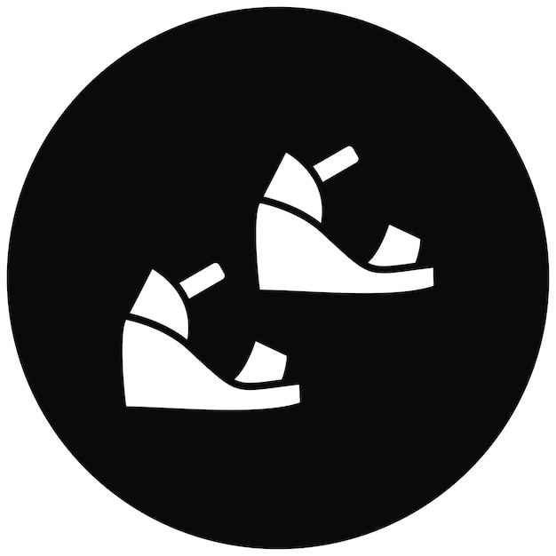 Imagen vectorial del icono del talón de cuña Se puede utilizar para la moda