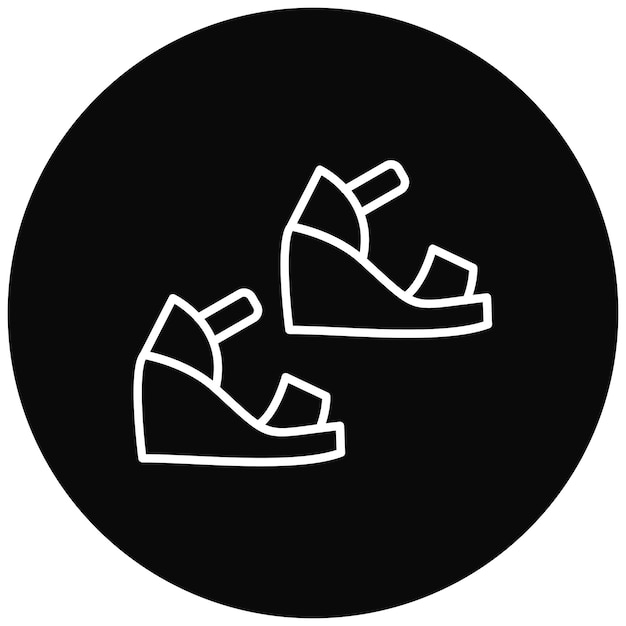 Imagen vectorial del icono del talón de cuña Se puede utilizar para la moda