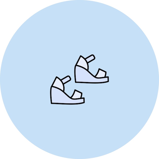 Imagen vectorial del icono del talón de cuña Se puede utilizar para la moda