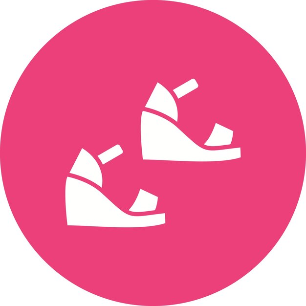 Imagen vectorial del icono del talón de cuña Se puede utilizar para la moda