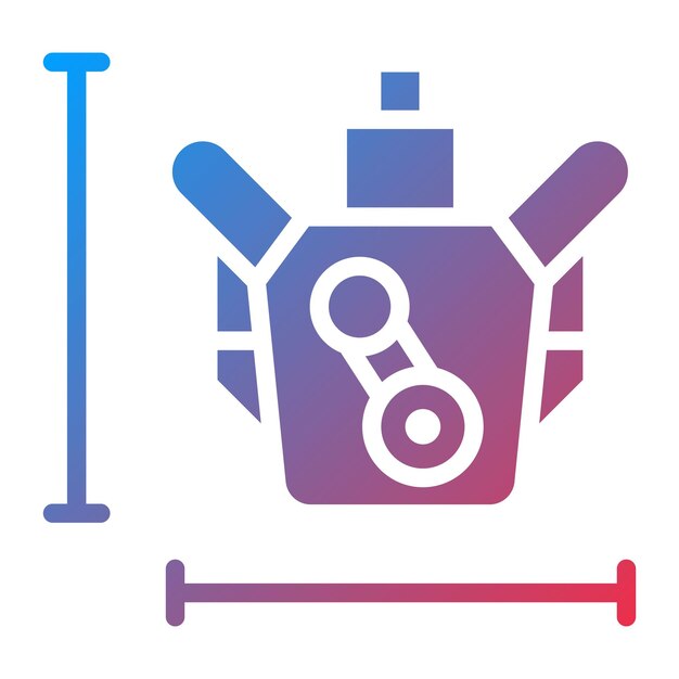 Imagen vectorial del icono del tamaño del motor Se puede utilizar para concesionarios de automóviles