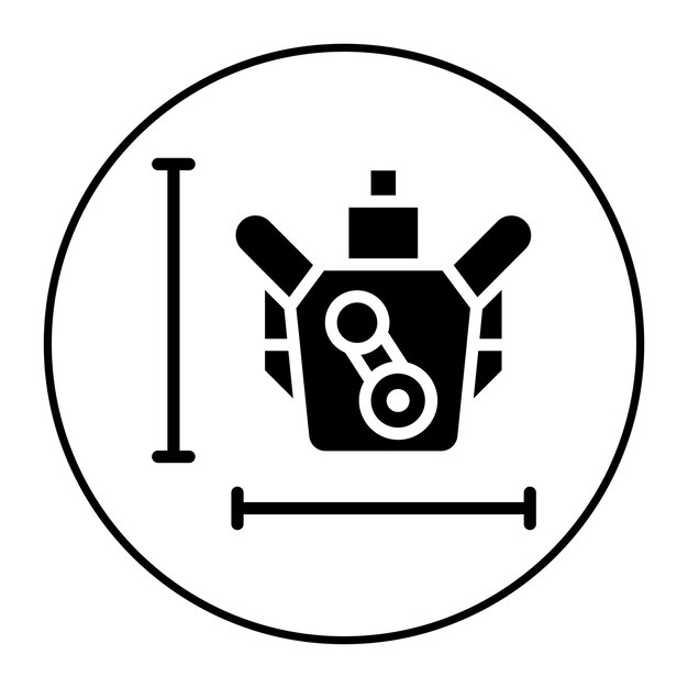 Imagen vectorial del icono del tamaño del motor Se puede utilizar para concesionarios de automóviles