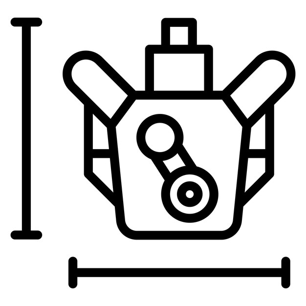 Imagen vectorial del icono del tamaño del motor Se puede utilizar para concesionarios de automóviles