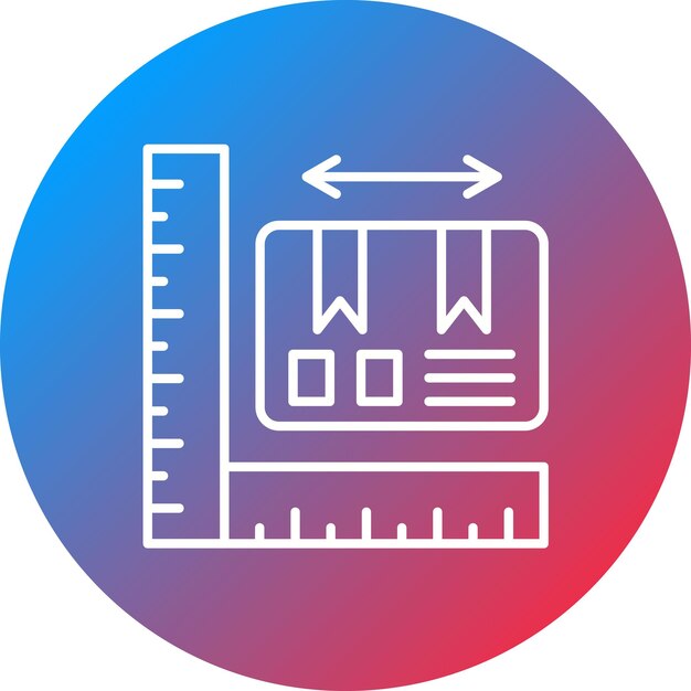 Vector imagen vectorial del icono del tamaño del paquete se puede utilizar para la entrega y la logística