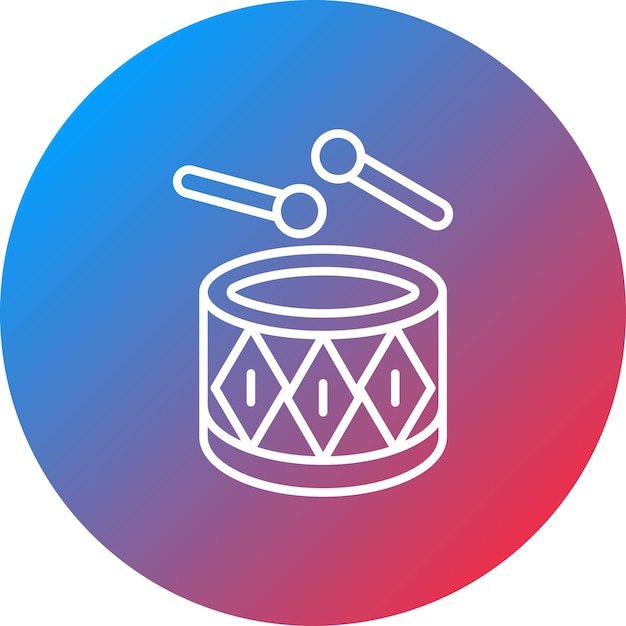 Imagen vectorial del icono del tambor Se puede usar para entretenimiento
