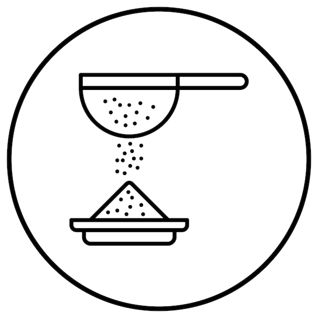 La imagen vectorial del icono del tamiz se puede utilizar para la panadería