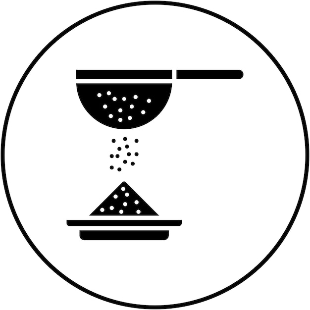 La imagen vectorial del icono del tamiz se puede utilizar para la panadería