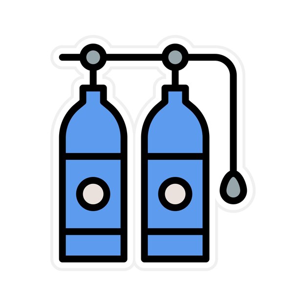Imagen vectorial del icono del tanque de oxígeno Se puede usar para el Océano