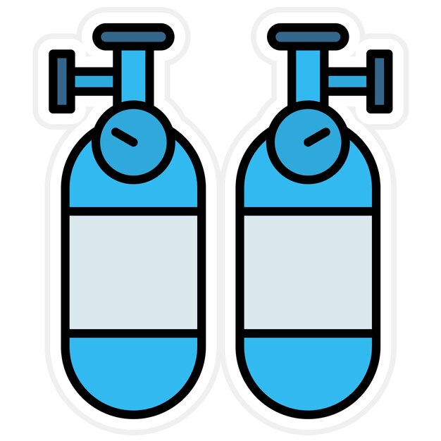 Imagen vectorial del icono del tanque de oxígeno Se puede utilizar para Medicina I