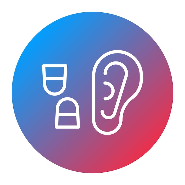 Imagen vectorial del icono de los tapones de oído Se puede usar para el bienestar físico