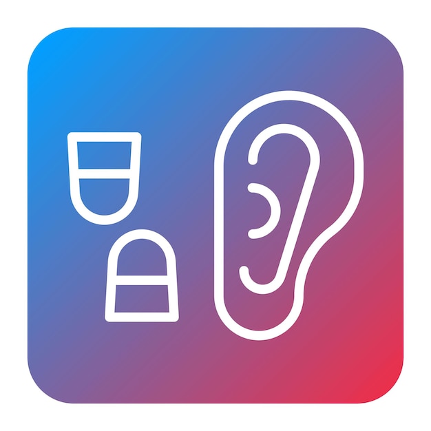 Imagen vectorial del icono de los tapones de oído Se puede usar para el bienestar físico