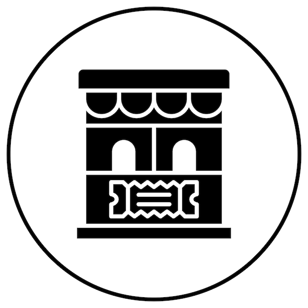 Imagen vectorial del icono de la taquilla Se puede utilizar para el cine