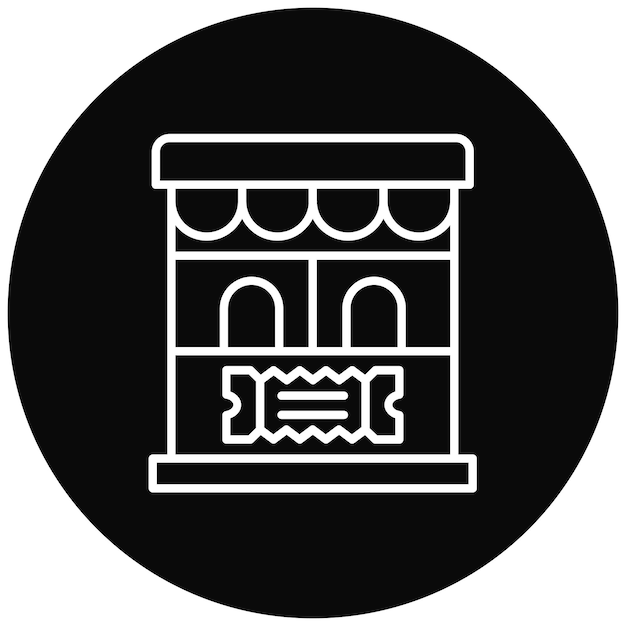 Imagen vectorial del icono de la taquilla Se puede utilizar para el cine