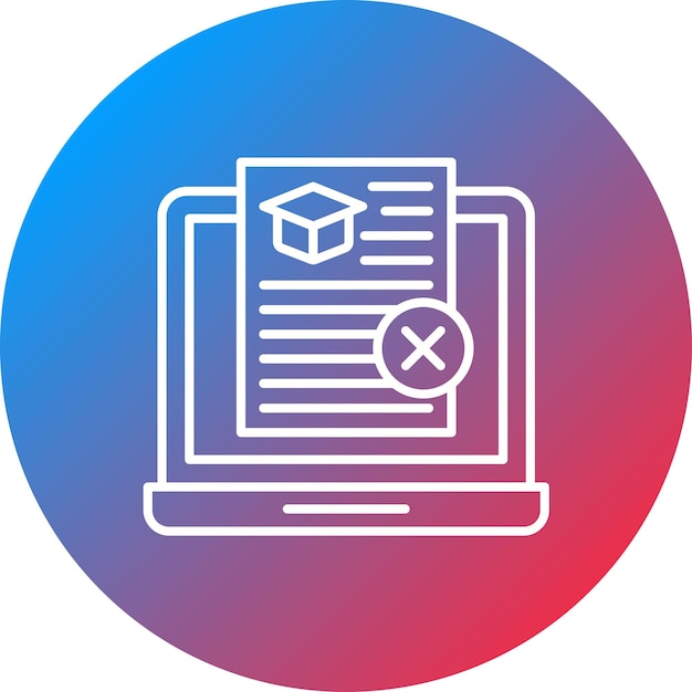 Imagen vectorial del icono de la tarea rechazada Se puede utilizar para la educación en línea