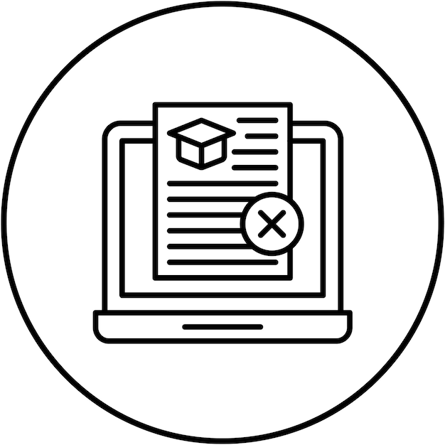 Imagen vectorial del icono de la tarea rechazada Se puede utilizar para la educación en línea