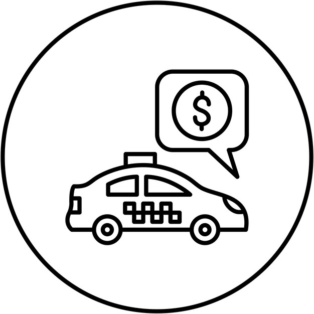Imagen vectorial del icono de la tarifa Se puede utilizar para el servicio de taxi
