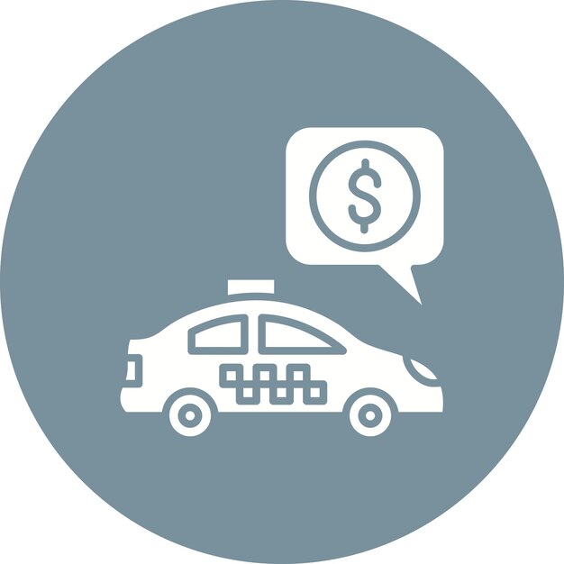 Imagen vectorial del icono de la tarifa Se puede utilizar para el servicio de taxi
