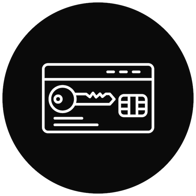 La imagen vectorial del icono de la tarjeta clave se puede utilizar para Smart City