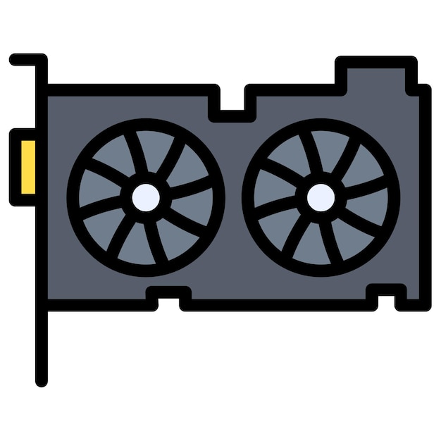 Imagen vectorial del icono de la tarjeta gráfica Se puede utilizar para el comercio electrónico de juegos
