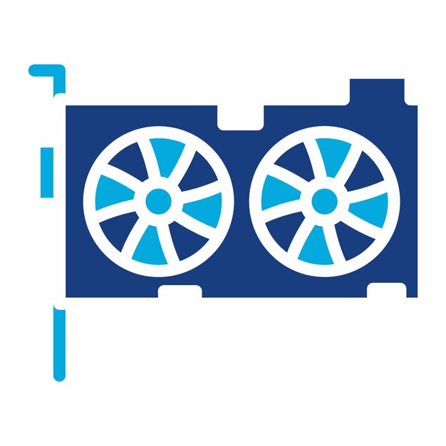 Imagen vectorial del icono de la tarjeta gráfica Se puede utilizar para el comercio electrónico de juegos