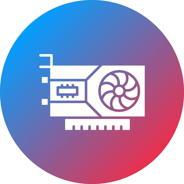Imagen vectorial del icono de la tarjeta gráfica Se puede utilizar para computadora y hardware