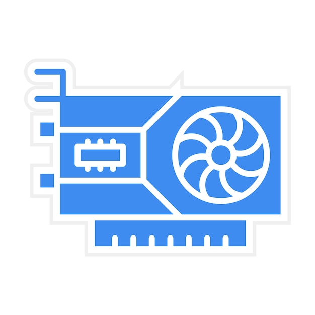 Imagen vectorial del icono de la tarjeta gráfica Se puede utilizar para computadora y hardware