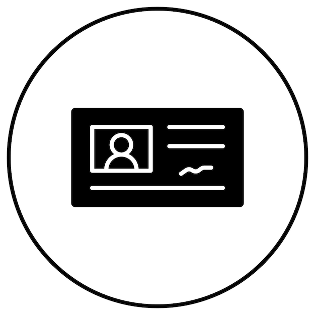 Imagen vectorial del icono de la tarjeta de identificación Puede utilizarse para la inmigración