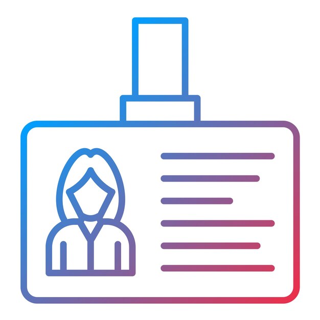 Imagen vectorial del icono de la tarjeta de identificación Puede utilizarse para negocios y oficinas