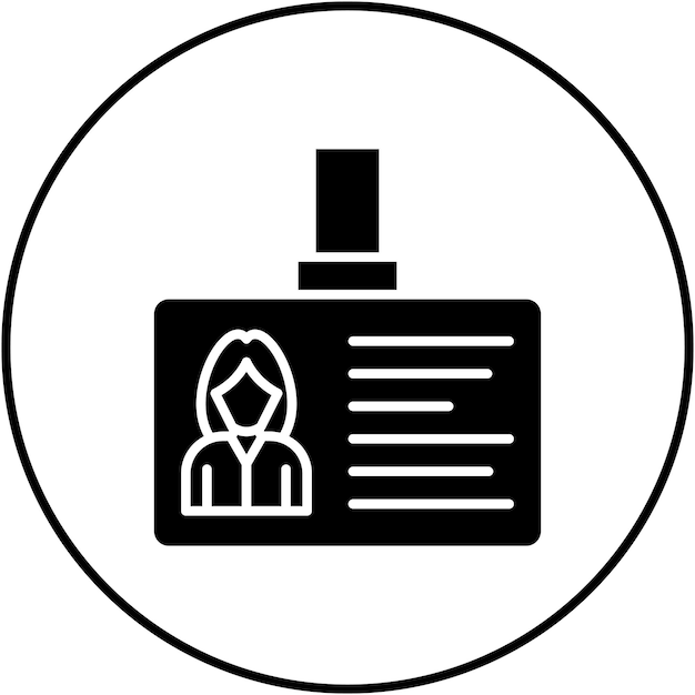 Imagen vectorial del icono de la tarjeta de identificación Puede utilizarse para negocios y oficinas