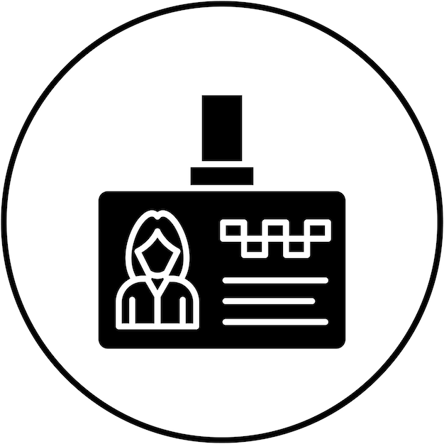 Imagen vectorial del icono de la tarjeta de identificación Puede utilizarse para el servicio de taxi